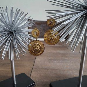 Vintage EDOUARD RAMBAUD Goldtone Earrings Paris Luxury Signed Stamped RARE